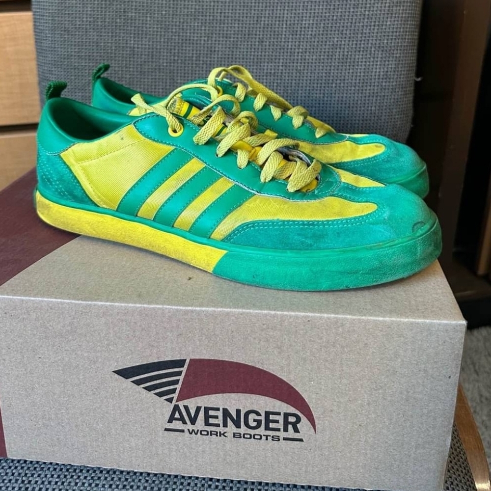 Adidas Terrace Court Sa#G30888 Sun Green Yellow Brazil RARE Men 9.5 or Women 11
